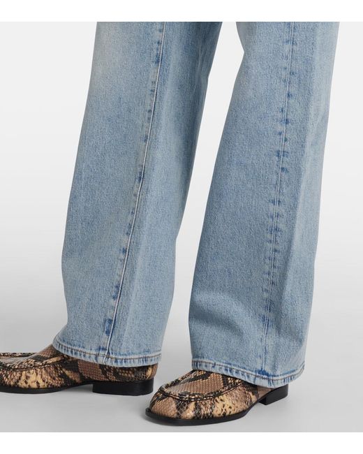 7 For All Mankind Blue Tess Mid-Rise Straight Jeans