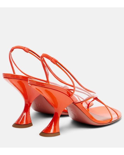 AMINA MUADDI Orange Lena 90 Pvc And Patent Leather Sandals