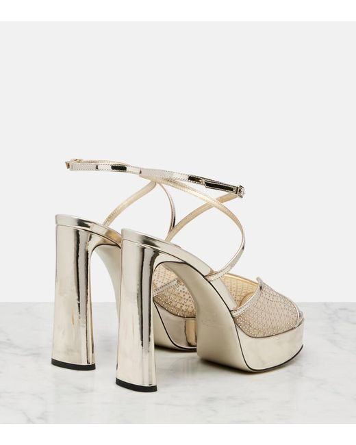Sandales Karli 125 A Plateau En Cuir Jimmy Choo en coloris Metallic