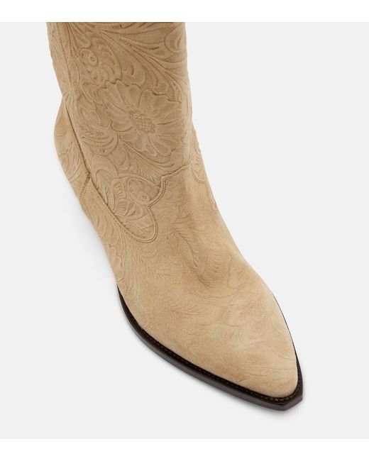 Isabel Marant Natural Duerto Suede Cowboy Boots