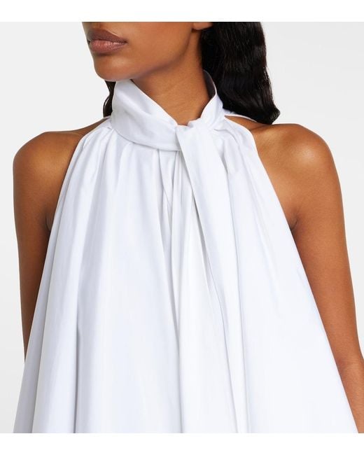 Givenchy White Pleated Cotton Poplin Minidress