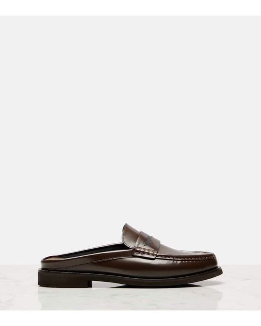 Brunello Cucinelli Brown Slippers Monili Aus Leder