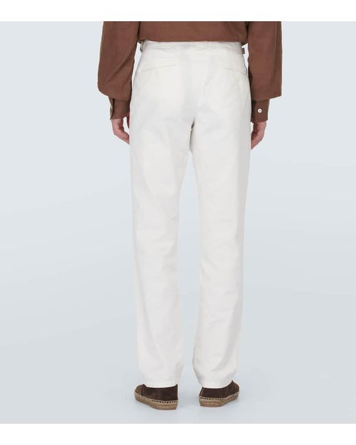 Orlebar Brown White Fallon Cotton-blend Straight Pants for men