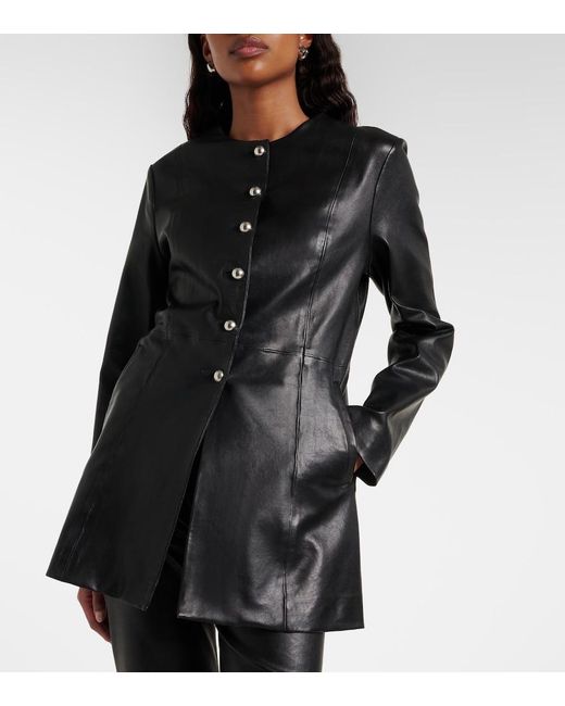 Nour Hammour Black Parlor Leather Jacket