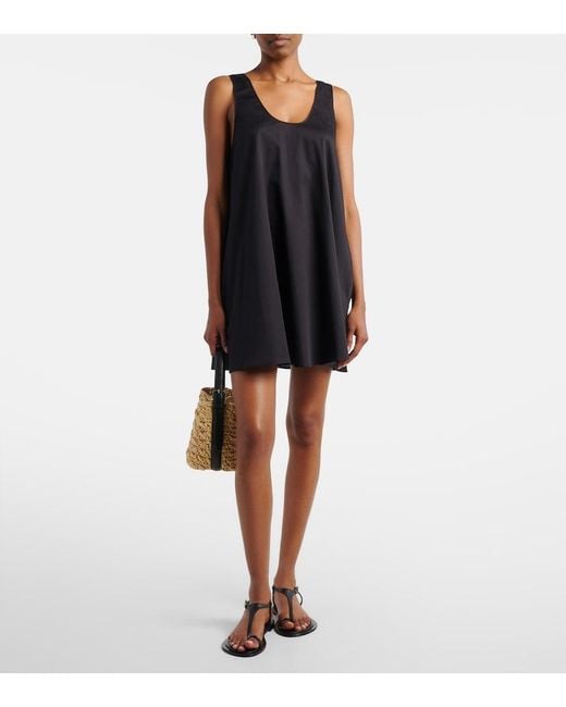 Leset Black Yoko Cotton Poplin Minidress