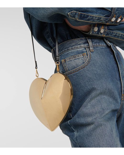 Alaïa Metallic Le Couer Heart-shaped Brass Shoulder Bag