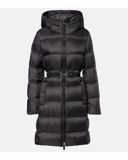 Max Mara Black Belted Quilted Down Coat