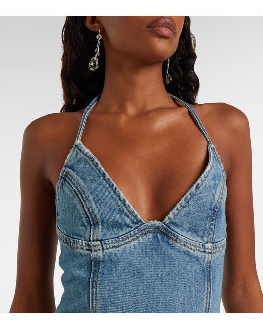 Abito Lungo Di Jeans di Blumarine in Blue