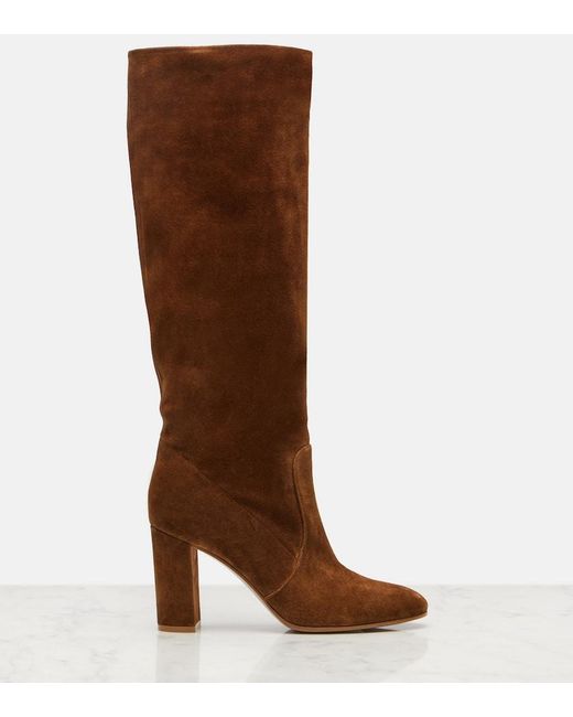 Gianvito Rossi Brown Glen 85 Suede Knee-High Boots