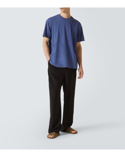 The Row White Hugh Suede Slides for men
