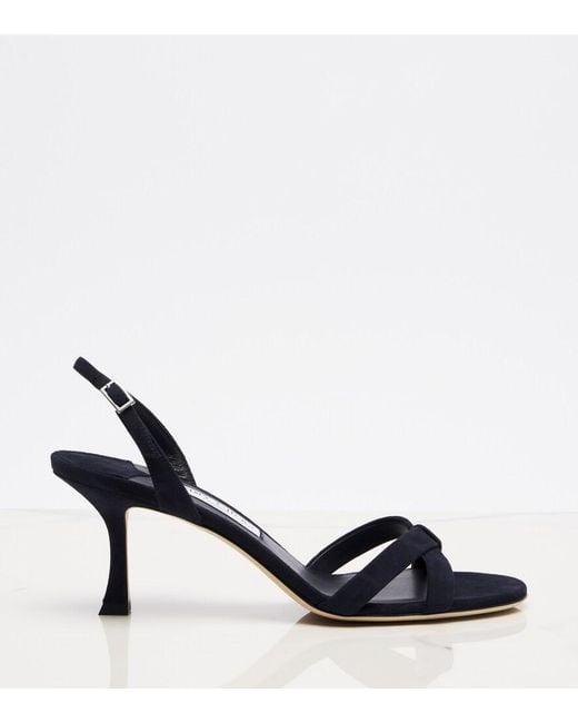 Jimmy Choo Blue Elsy Suede Slingback Sandals