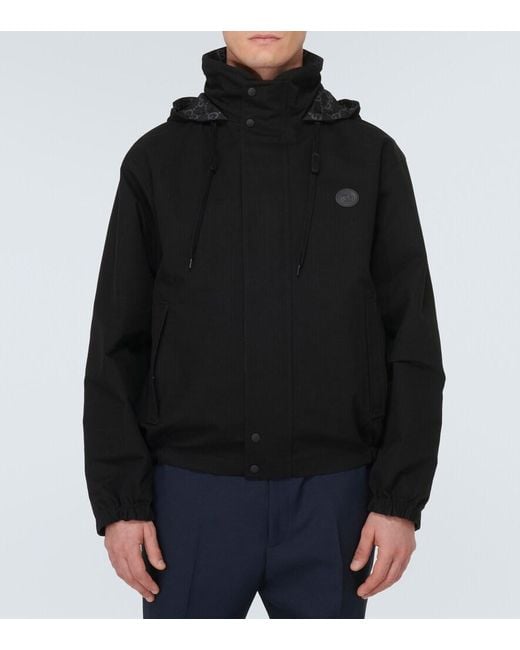 Gucci Interlocking Logo Ripstop Jacket in Black for Men | Lyst