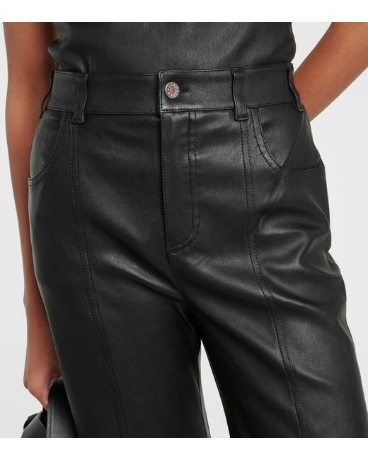 Stouls Black Benny High-rise Leather Straight Pants