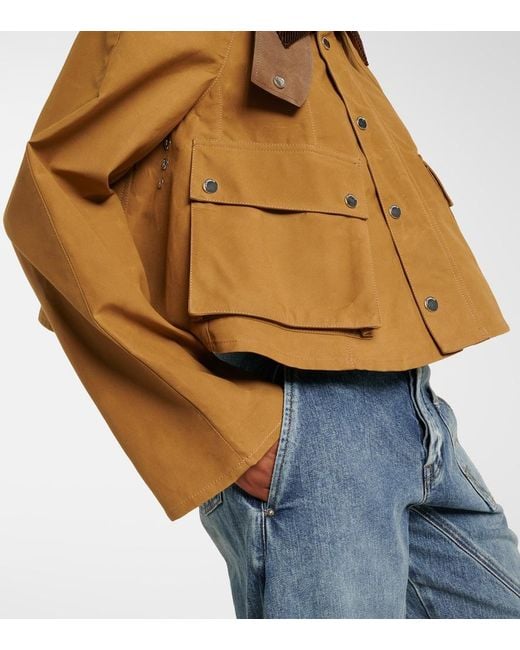 J.W. Anderson Brown Corduroy-Trimmed Cropped Cotton Jacket
