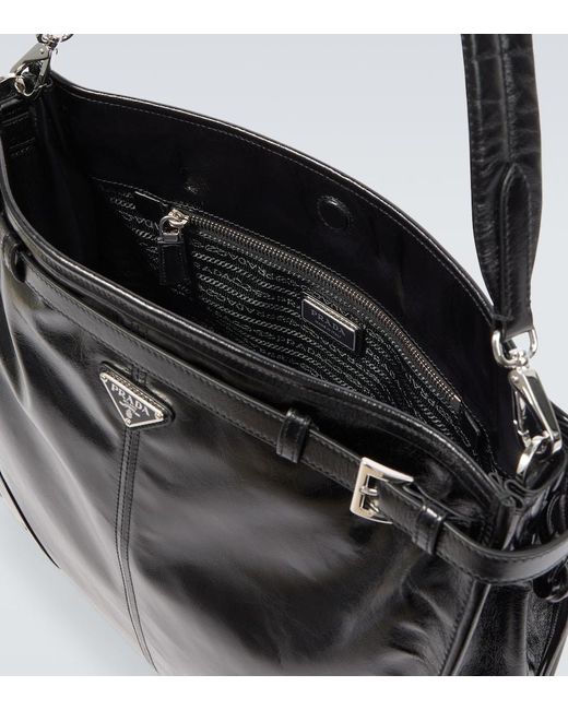 Prada Black Bonnie Leather Shoulder Bag for men