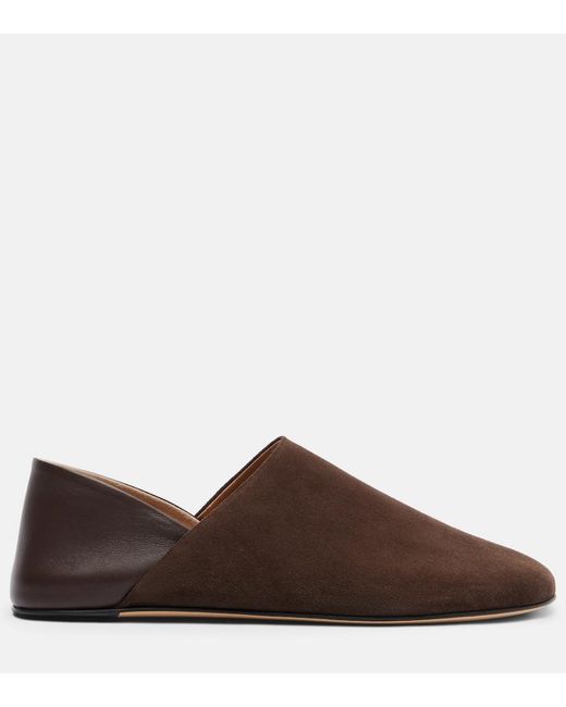 J.W. Anderson Brown Leather-Trimmed Suede Slip-On Shoes