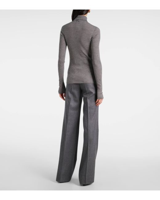 Sportmax Gray Flavia Virgin Wool Turtleneck Sweater