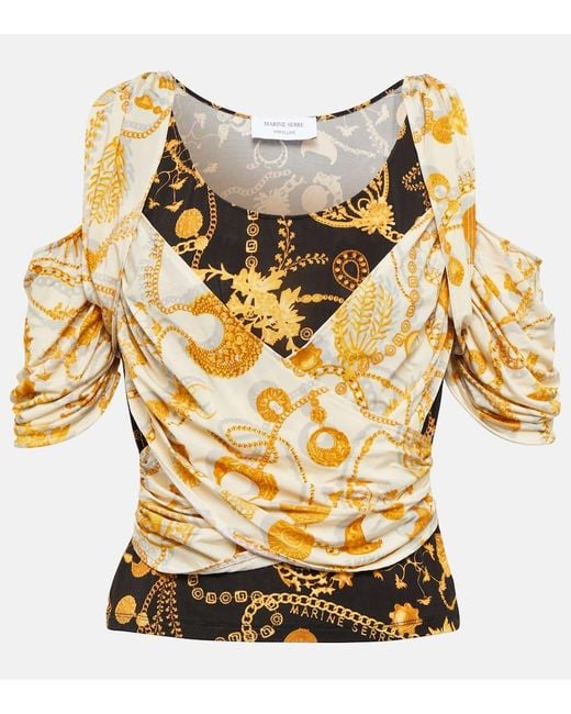 Top Con Stampa E Cut-Out di MARINE SERRE in Orange