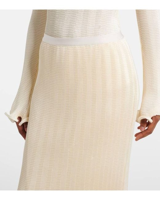 Falda Midi Hollis De Punto Con Volantes Jonathan Simkhai de color White