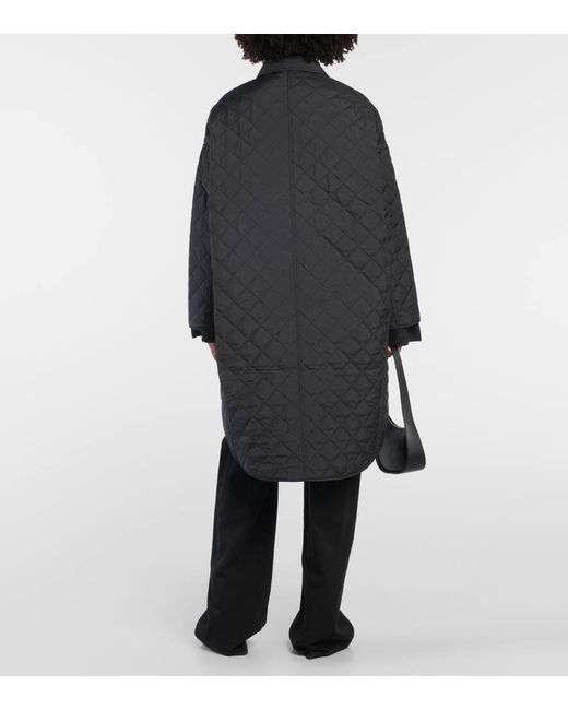 Totême  Black Quilted Cocoon Coat