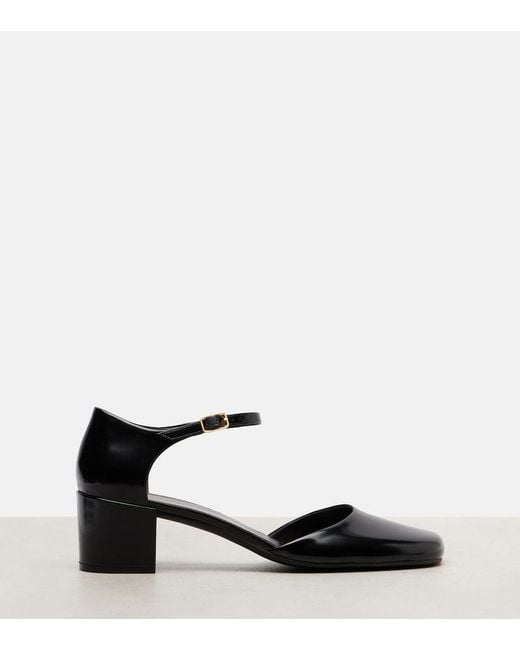 The Row Black Penelope Leather Pumps