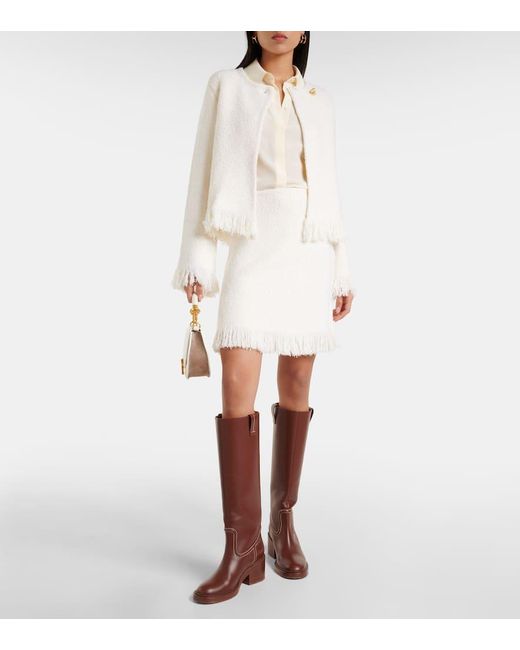 Chloé White Wool And Silk Blend Jacket
