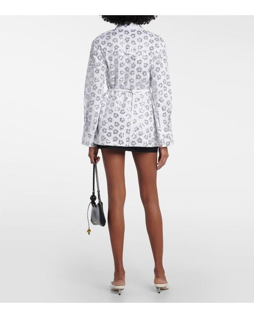 Jacquemus White Lavoir Sequinned Cotton-Blend Shirt