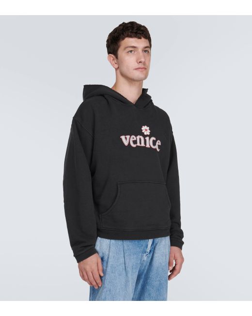 ERL Black Venice Patch-applique Cotton Sweatshirt for men