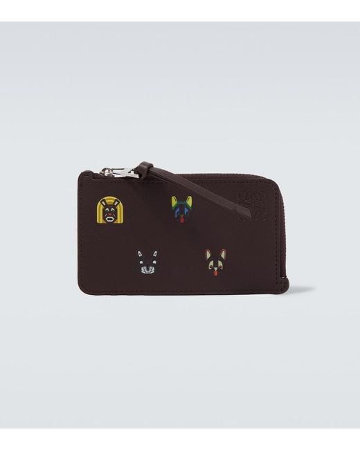 Loewe Brown X Louis Wain Leather Card Case for men