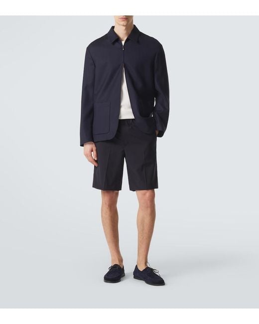 Brioni Blue Wool Shorts for men