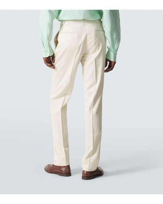 Ralph Lauren White Gregory Silk Tapered Pants for men