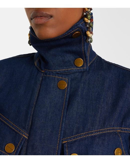 Zimmermann Blue Luna Belted Denim Minidress