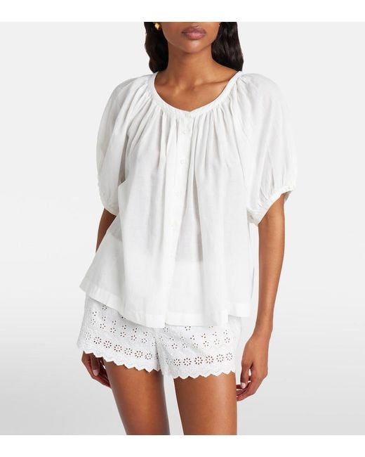 Doen White June Cotton-Blend Top