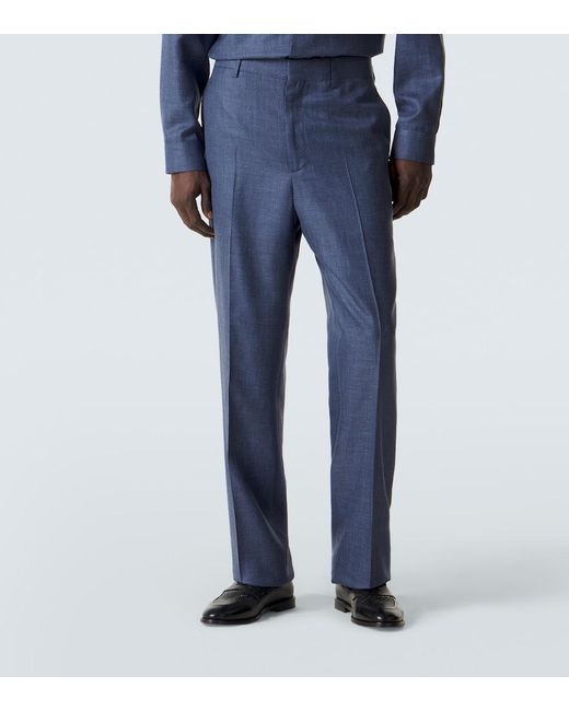 Gabriela Hearst Blue Wool, Silk, And Linen Suit Pants for men