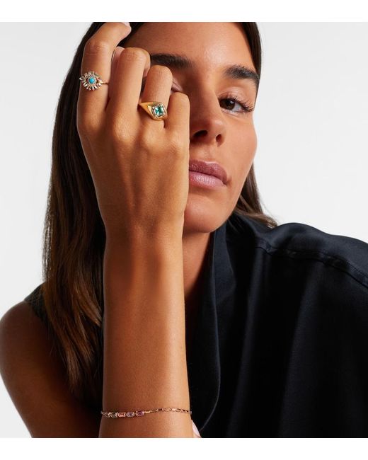 Suzanne Kalan White Evil Eye Mini 18Kt Ring With And Diamonds
