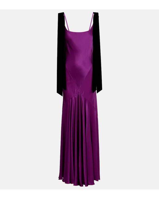 Nina Ricci Purple Maxikleid Aus Satin