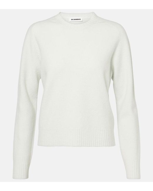 Jil Sander White Wool Sweater