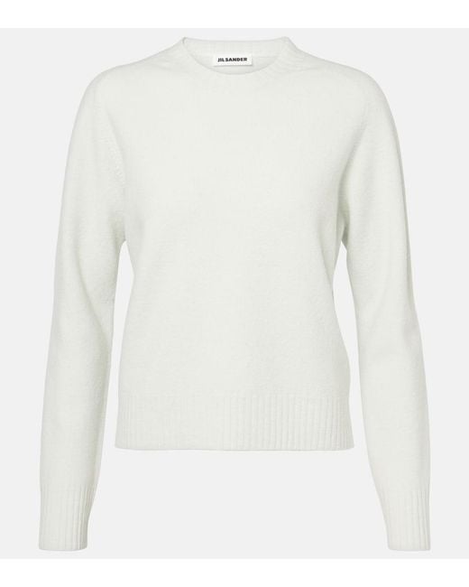 Jil Sander White Wool Sweater