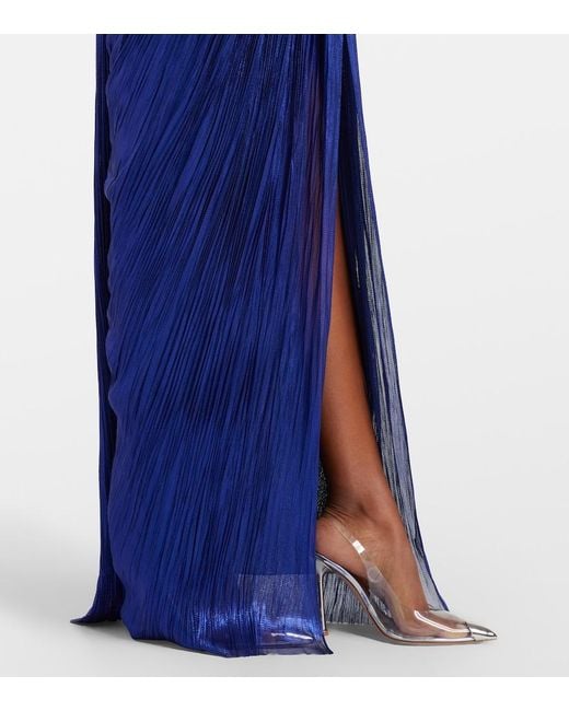 Maria Lucia Hohan Blue Stephanie Silk Tulle Bustier Gown