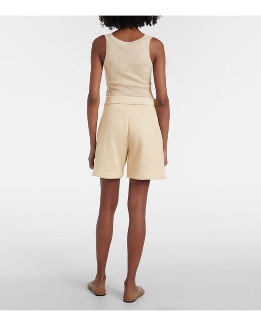 Max Mara Natural Cotton-Blend Shorts