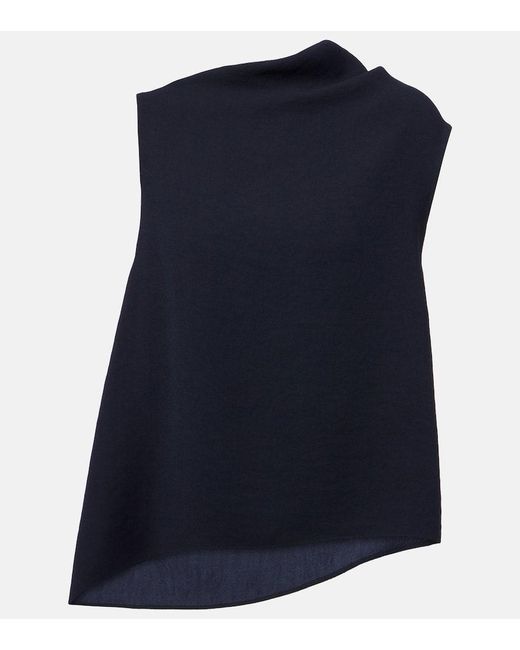 Top Asimmetrico Drappeggiato di Vince in Blue