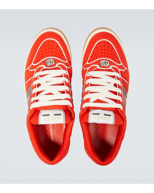 Gucci Red Screener Double G Sneakers for men