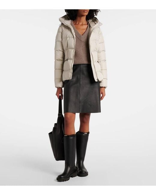 Moncler Natural Avoce Hooded Down Jacket