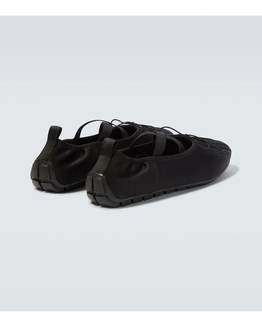 Simone Rocha Black Grip Satin Ballet Flats for men