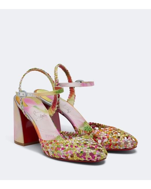 Christian Louboutin Metallic Jane Nandina Crepe Satin Pumps
