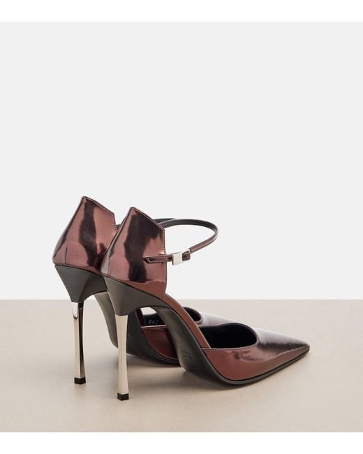 Gucci Brown Bombshell Metallic Leather Pumps