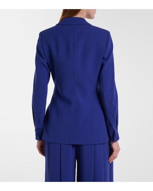 Max Mara Blue Elegante Skipper Cady Wrap Blazer
