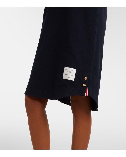 Thom Browne Blue Dolman Cotton T-Shirt Dress