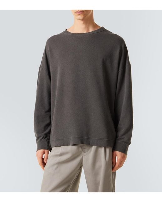 Our Legacy Gray Slack Cotton And Linen-Blend Sweatshirt for men