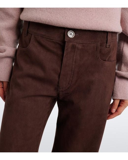 Stouls Brown Lilou Ten Suede Wide-Leg Pants